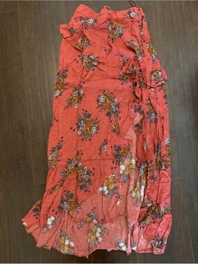 Ina Coral Floral High-Low Skirt